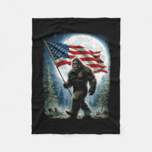 Couverture Polaire Bigfoot usa drapeau américain 4 juillet sasquatch