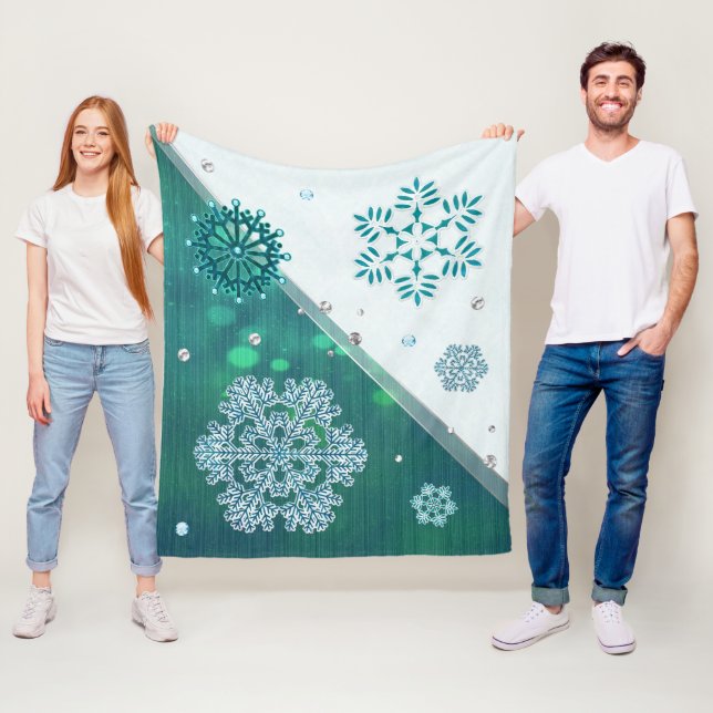 Couverture Polaire Bijoux de flocon de neige 3D (En situation)