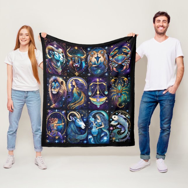 Couverture Polaire Bijoux Galaxie Zodiac (En situation)