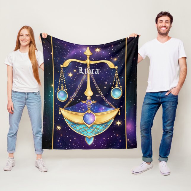 Couverture Polaire Bijoux Galaxy Zodiac Libra (En situation)