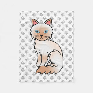 Couverture Polaire Birman / Ragdoll Point Rouge Chat & Pattes Mignon