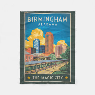 Couverture Polaire Birmingham Alabama Travel Art Vintage