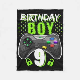 Couverture Polaire Birthday Boy 9 Video Game Controller Gamer 9th Bir