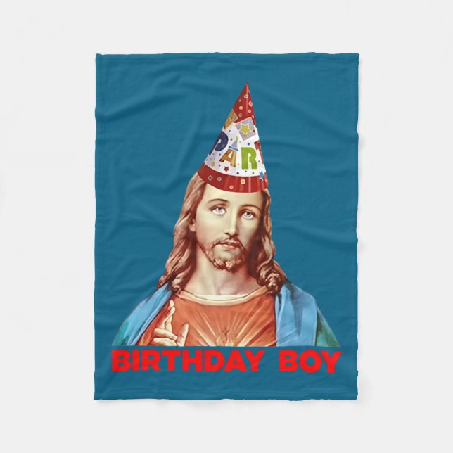 Couverture Polaire Birthday Boy Jesus Funny Christmas Party Hat Long  (Devant)