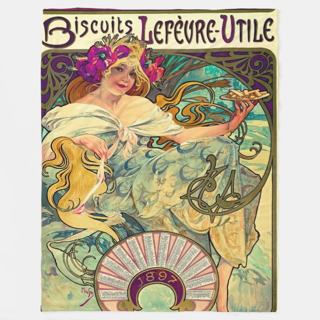 Couverture Polaire Biscuits Lefevre-Utile par Alphonse Mucha (1896) (Devant)