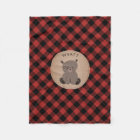 Bison Plaid Bear Kids Fleece Blanche