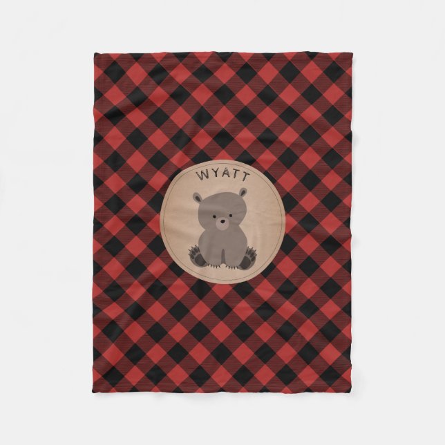 Couverture Polaire Bison Plaid Bear Kids Fleece Blanche (Devant)