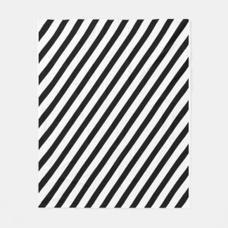 Couverture Polaire Black and White Diagonal Stripes