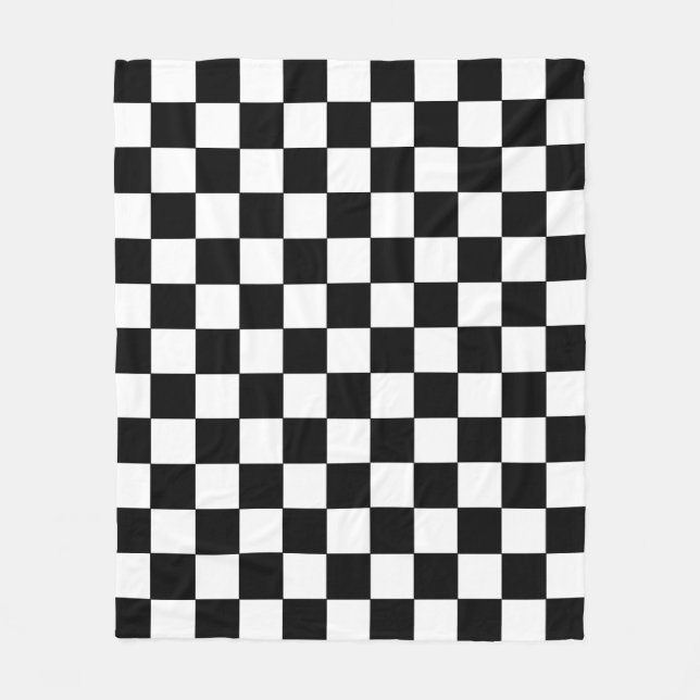 Couverture Polaire Black and White Squares Checkered Blanket (Devant)