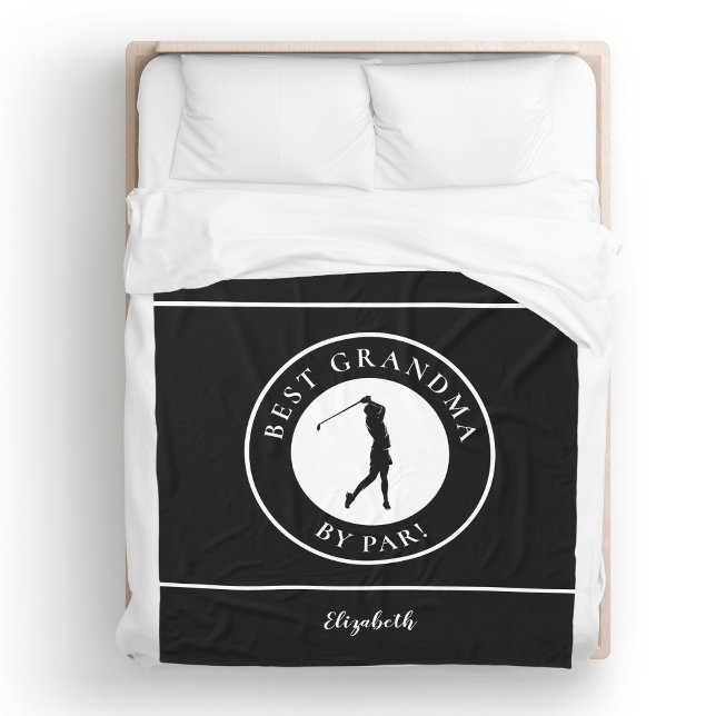 Couverture Polaire Black Best Grand-mère Golfer Monogramme Sports Pro (Black Best Grandma Golfer Monogrammed Sports Pro Fleece Blanket)