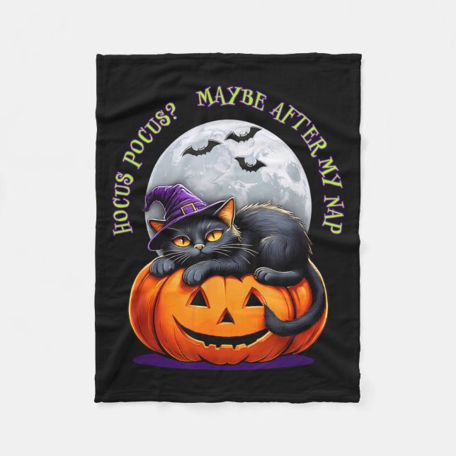 Couverture Polaire Black Cat Halloween Funny Pumpkin Costume Gift  (Devant)