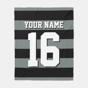 Couverture Polaire Black Charcoal Team Jersey Preppy Stripe