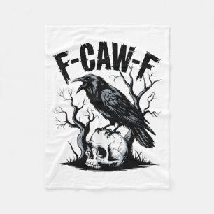 Couverture Polaire Black Crow, F-caw-f Funny Black Bird