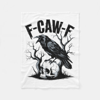 Couverture Polaire Black Crow, F-caw-f Funny Black Bird