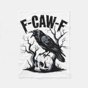 Couverture Polaire Black Crow, F-caw-f Funny Black Bird