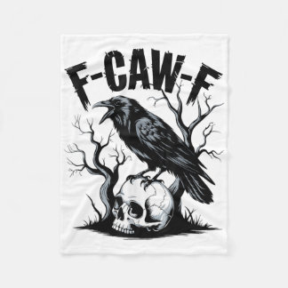 Couverture Polaire Black Crow, F-caw-f Funny Black Bird