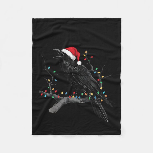 Couverture Polaire Black Crow, F-caw-f Funny Christmas Raven Santa Ha (Devant)