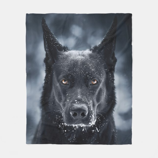 Couverture Polaire Black German Shepherd (Devant)