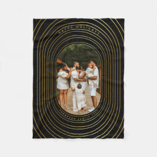 Couverture Polaire Black Gold Custom Photo Famille