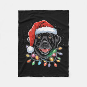 Couverture Polaire Black Lab Labrador Christmas Tree Light Pyjama Chi