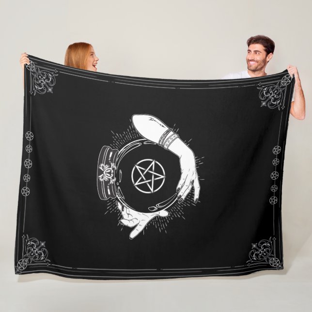 Couverture Polaire Black Mystic Fortune Teller Mystical Crystal Ball (En situation)