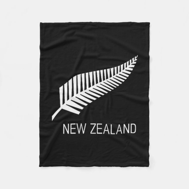 Couverture Polaire Black New Zealand Fern Shirt Mens Black Proud Kiwi (Devant)
