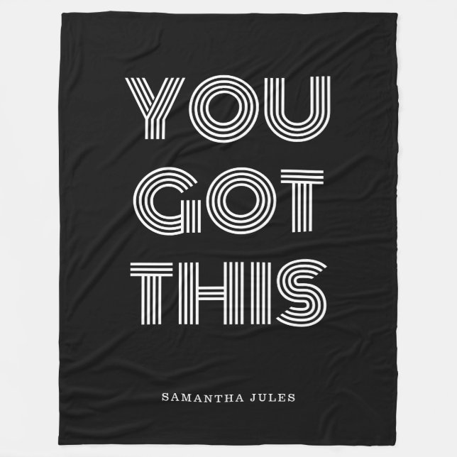 Couverture Polaire Black Personnalisé VOUS AVEZ EU CETTE MOtivation (Devant)