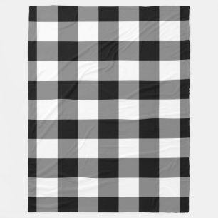 Couverture Polaire Black White En vichy Motif Bufallo Check