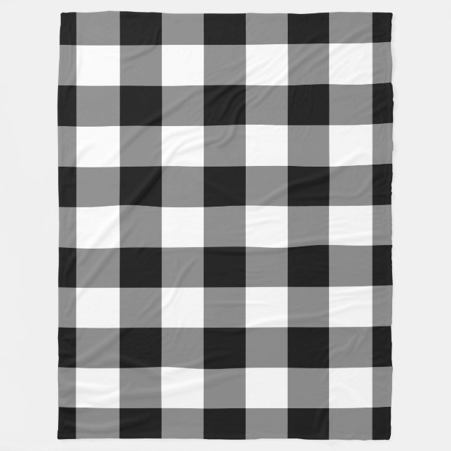 Couverture Polaire Black White En vichy Motif Bufallo Check (Devant)