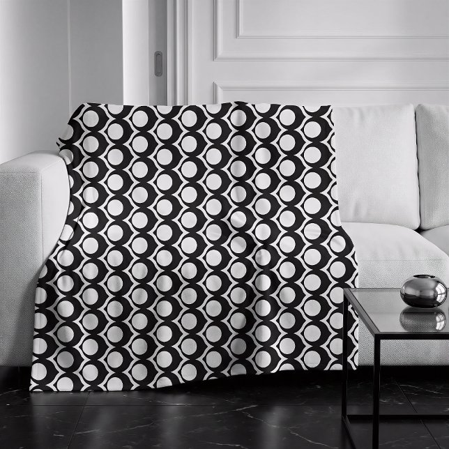 Couverture Polaire Black White Modern Geometric Pattern  (Créateur téléchargé)