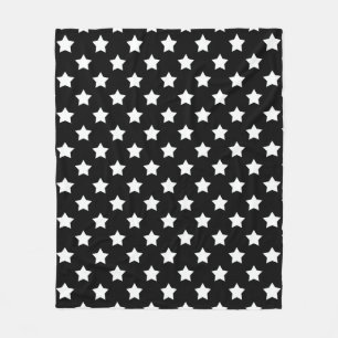 Couverture Polaire Black White Stars Motif Décor
