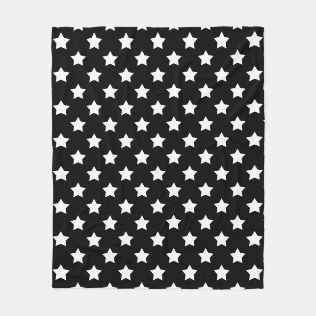 Couverture Polaire Black White Stars Motif Décor (Devant)