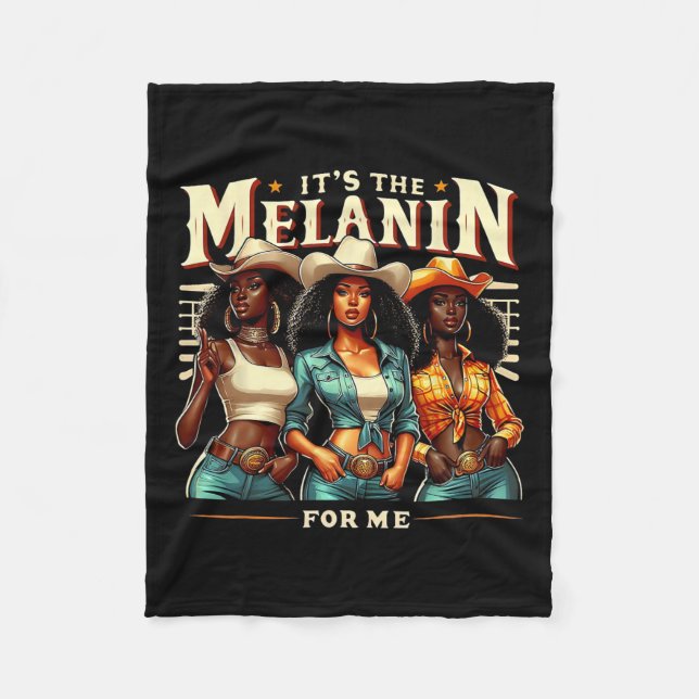 Couverture Polaire Black Woman Retro C'est le Melanin pour moi Noir U (Devant)