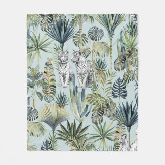 Couverture Polaire Blanc Jungle bleu Tongs polaire