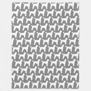 Couverture Polaire Blanc Standard Poodé Chien Silhouettes Motif Gris