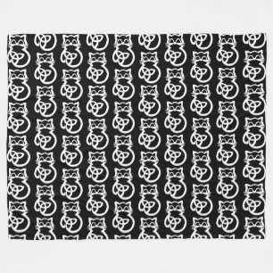 Couverture Polaire Blanc Trinity Knot Celtic Cat Blanche