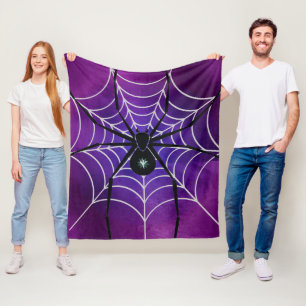 Couverture Polaire Blanche à lancer d'araignée violette