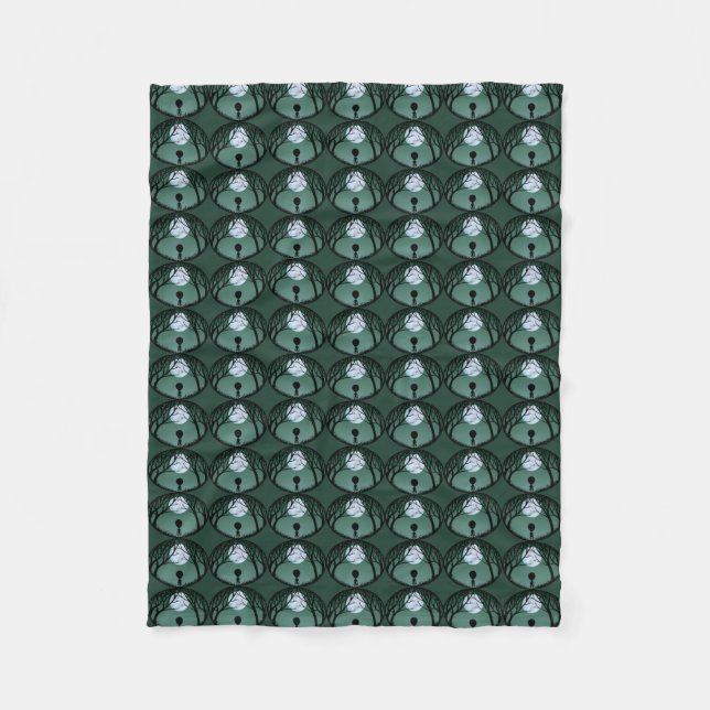 Couverture Polaire Blanche Alien Cute Alien Gris Art Fleece Blanket (Devant)