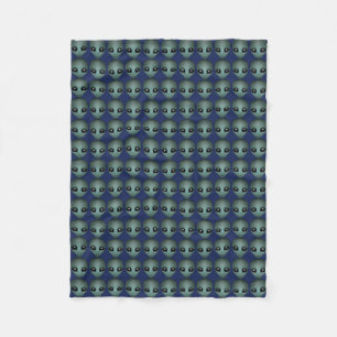 Couverture Polaire Blanche Alien Cute Alien Gris Art Fleece Blanket