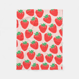 Couverture Polaire Blanche de fraises cuites
