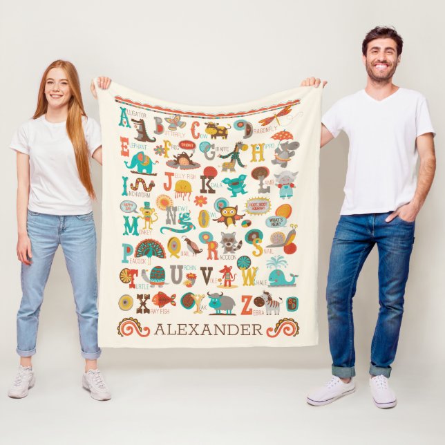 Couverture Polaire Blanche de la flotte animale ABC personnalisée (En situation)