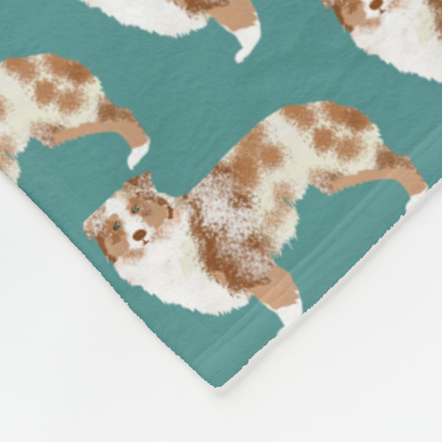 Couverture Polaire Blanche de Merle rouge berger australien (Coin)