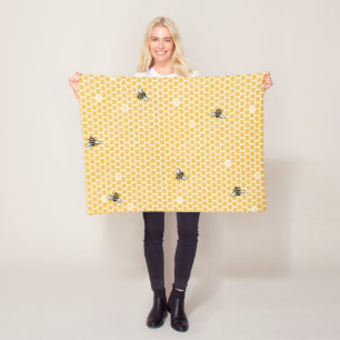 Couverture Polaire Blanche de ruche