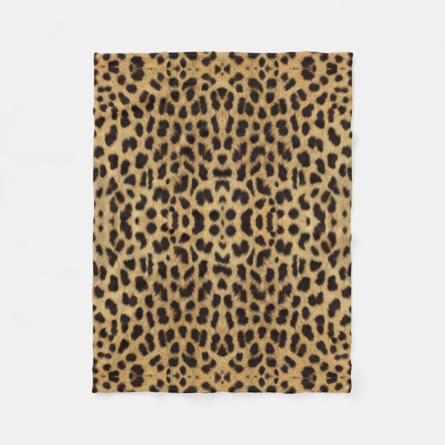 Couverture Polaire Blanche Empreinte de léopard (Devant)