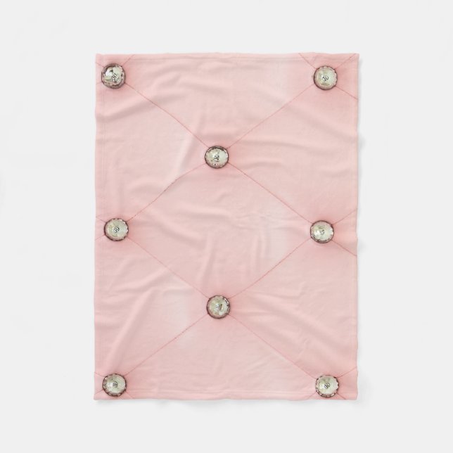 Couverture Polaire Blanche en laiton rose carreau (Devant)
