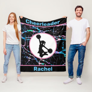 Couverture Polaire Blanche en polaire Abstraite pom-pom girl