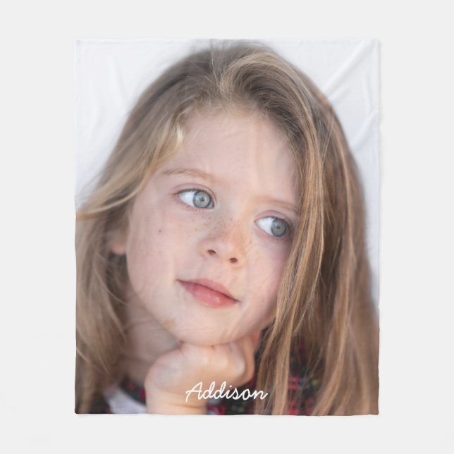 Couverture Polaire Blanche en polaire avec une jolie photo (Devant)