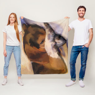 Couverture Polaire Blanche en polaire Beagle laïque