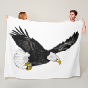 Couverture Polaire Blanche en polaire de l'aigle américain