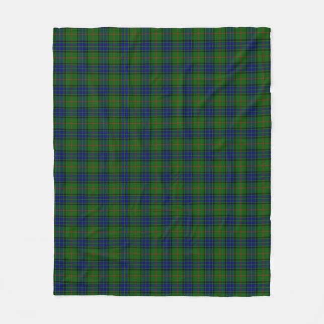 Couverture Polaire Blanche en polaire de Lauder Clan Tartan (Devant)